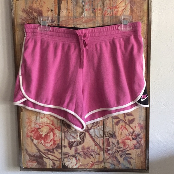 NIKE SHORTS 💯% COTTON STRETCH WORKOUT RUN GYM SHORTS 70s HEM RETRO M - Picture 4 of 8